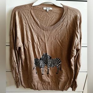 Madewell double zebra sweater size M
